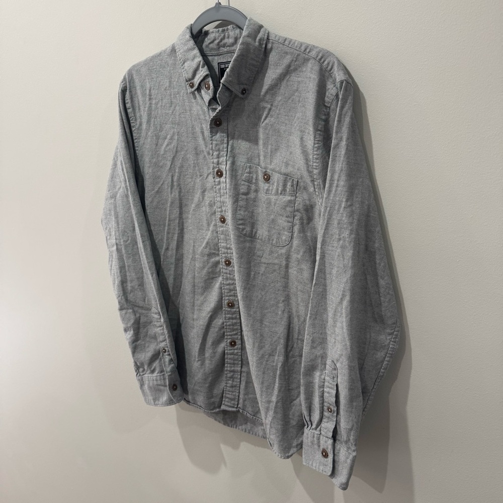 Todd Snyder Size Medium Blue Gray Cotton Wool Button Down - Picture 3 of 5